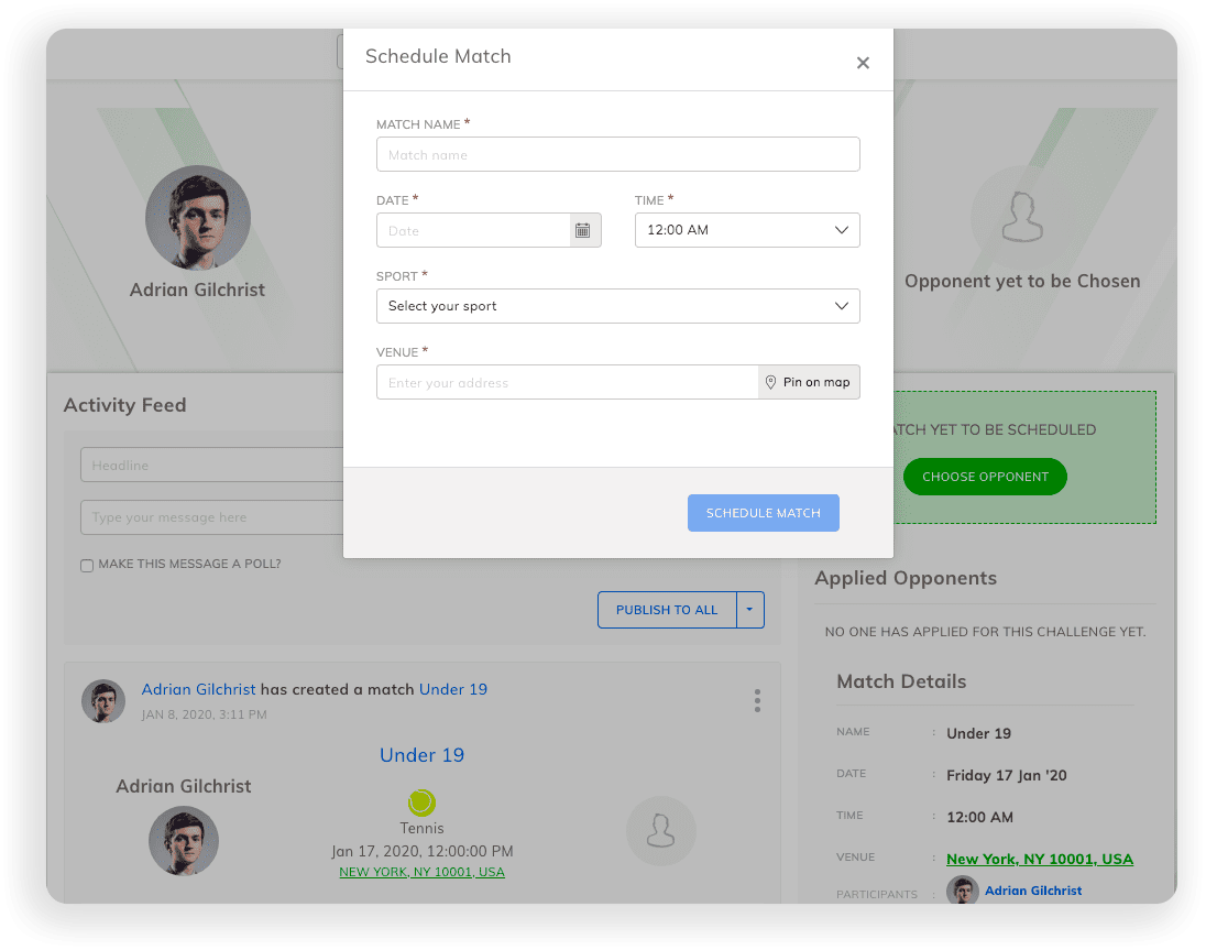 Schedule Matches Online Schedule Matches Online