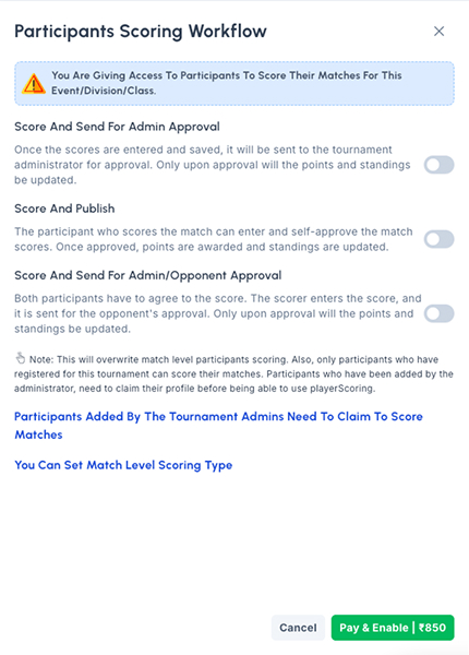 participant scoring workflow