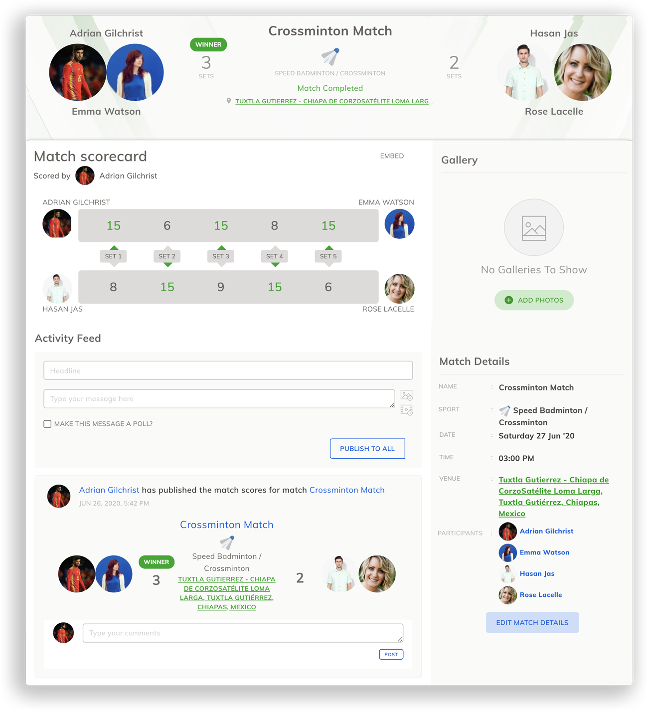 Crossminton Scorecard