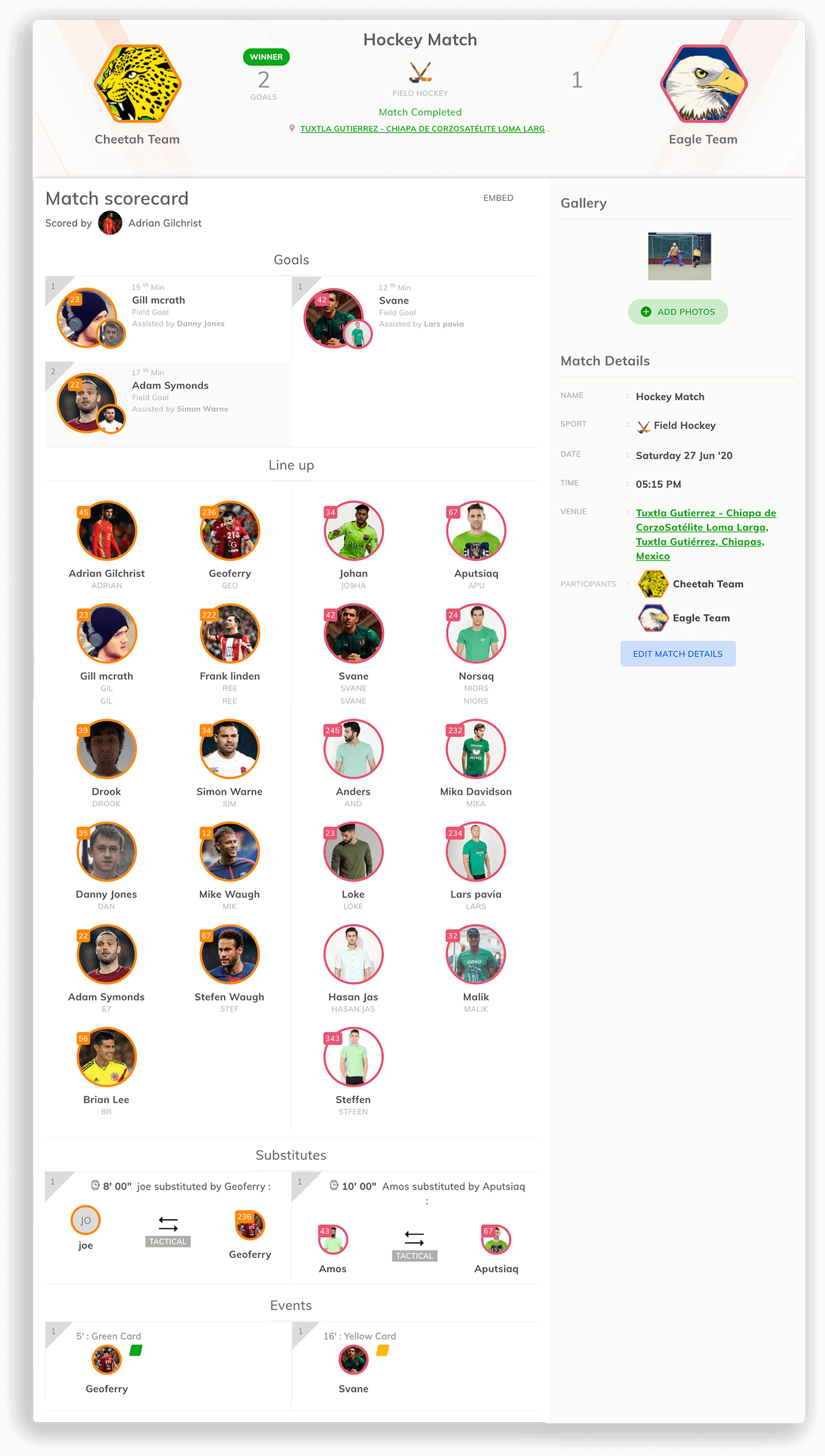 Hockey Scorecard