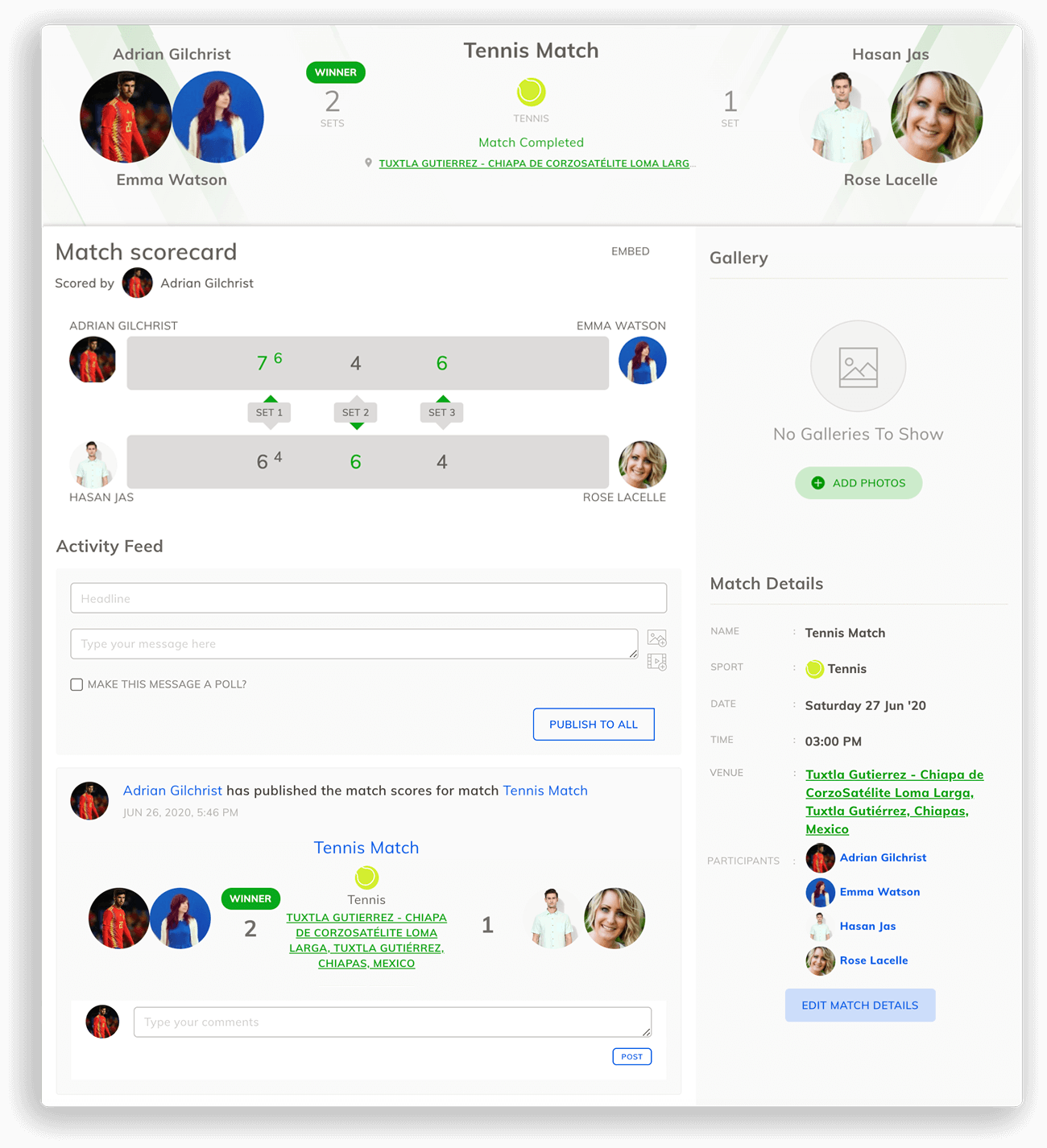 Running Race Scorecard