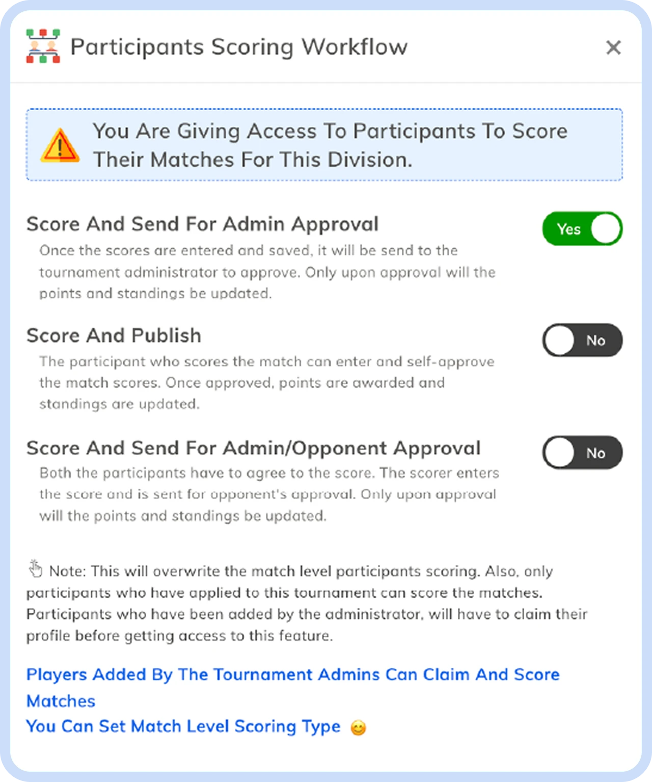 Embed Tournament Widgets