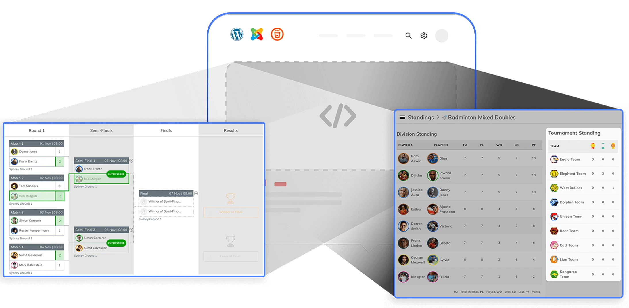 Embed Tournament Widgets