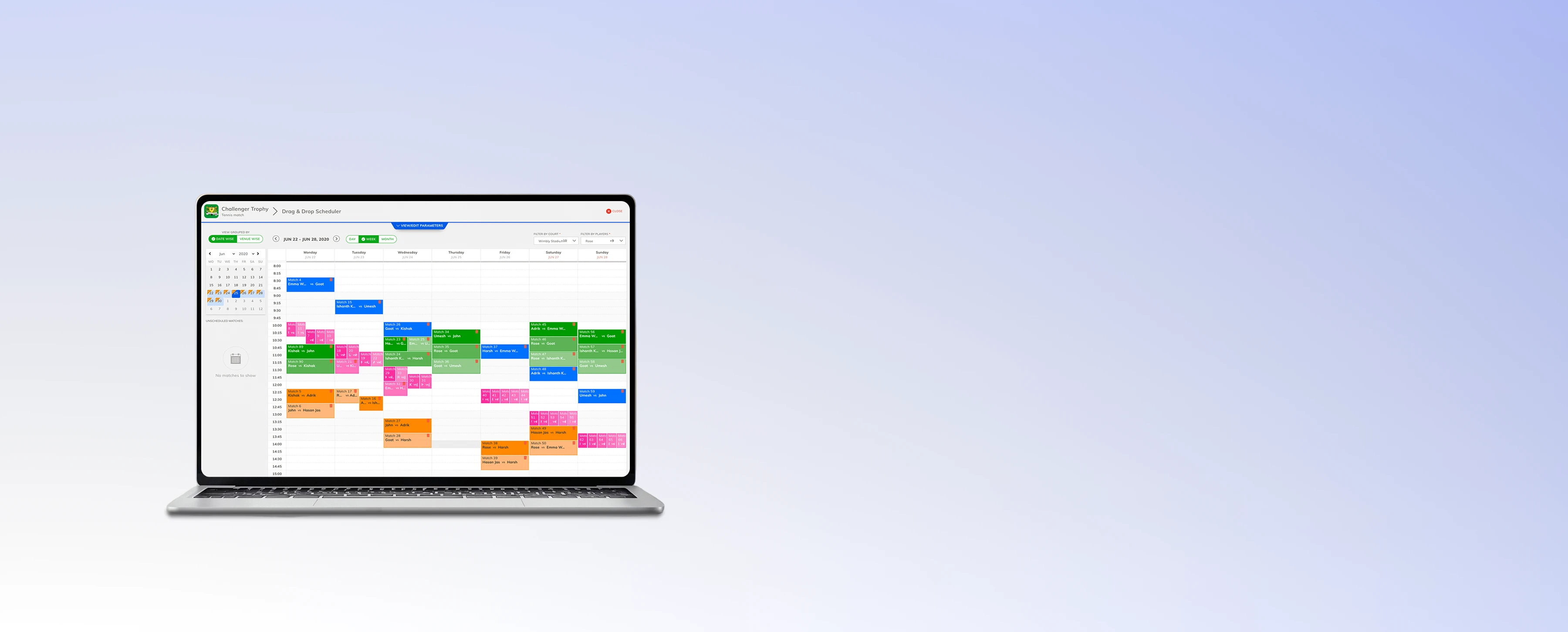 Visual Tournament Scheduler