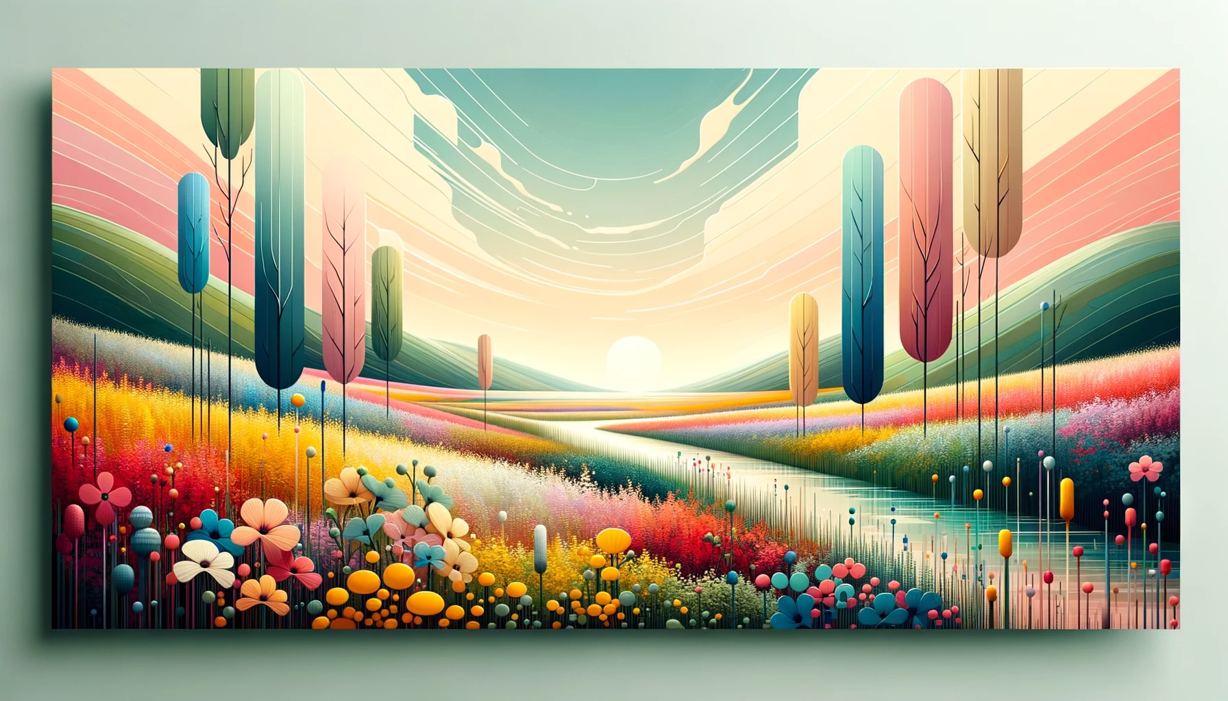 AI generated colourful landscape in the style of contemporary art