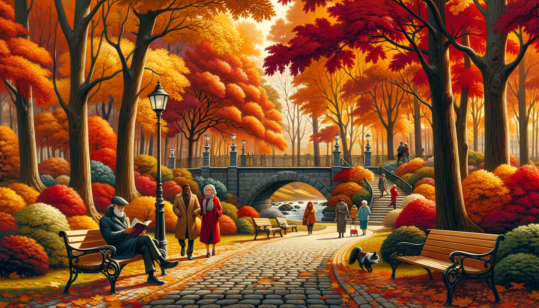 AI Art generated with a simple prompt - autumn in the park