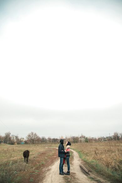 couple, nature, street, wedding