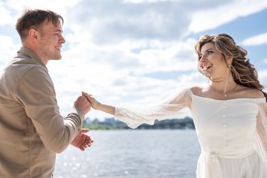 couple, wedding, portrait, family