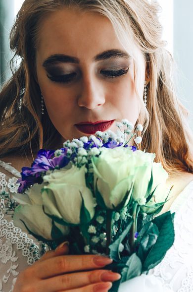 couple, wedding, portrait