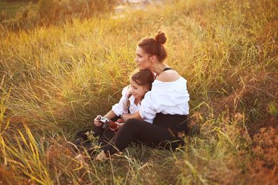 nature, portrait, content, children, family