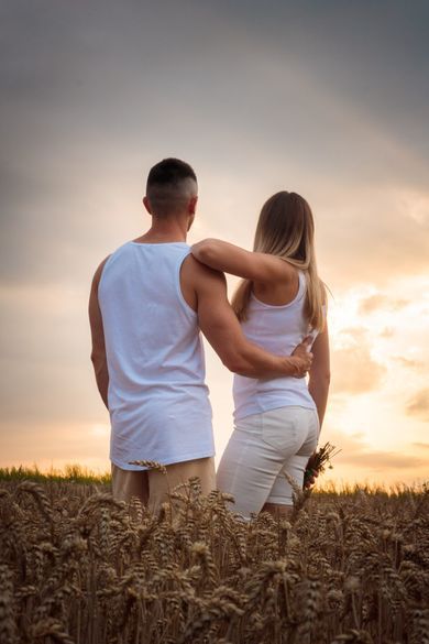 couple, nature, family, portrait