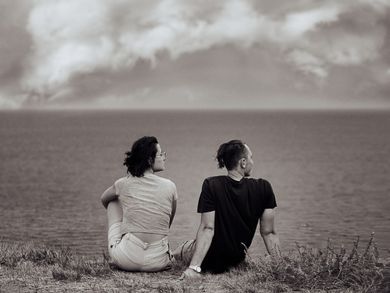 couple, blackandwhite