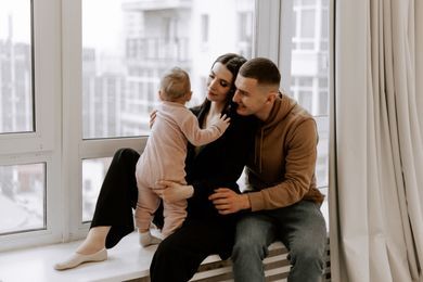 couple, children, baby, family, portrait
