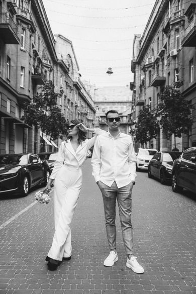couple, blackandwhite, street, wedding