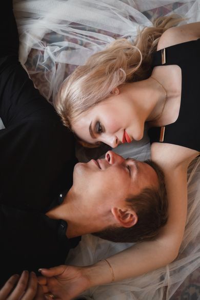 couple, portrait, content, family