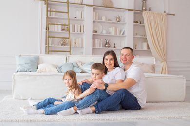 couple, children, baby, portrait, family