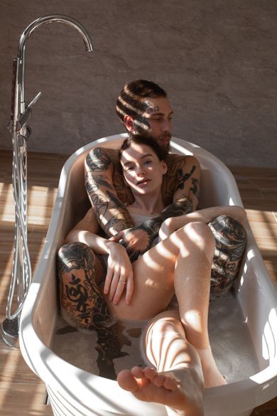 couple, content, boudoir