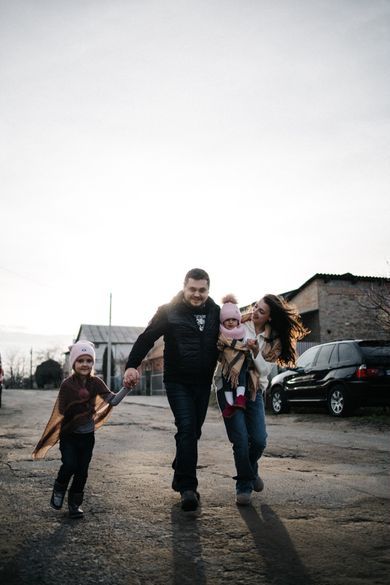 couple, children, family, portrait