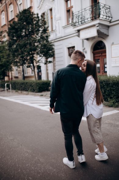 couple, street, family, portrait