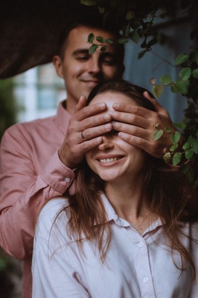 couple, street, family