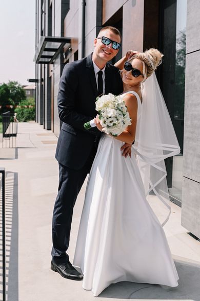 couple, street, wedding, portrait, glamour