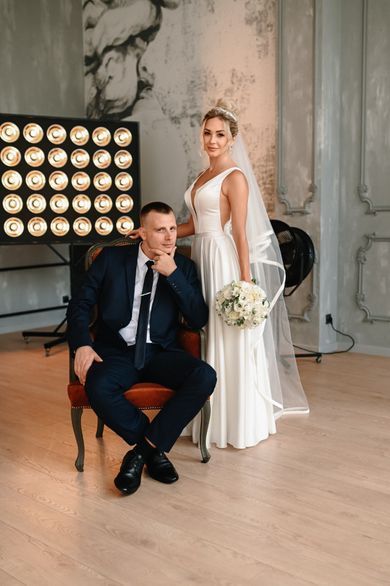 couple, wedding, portrait