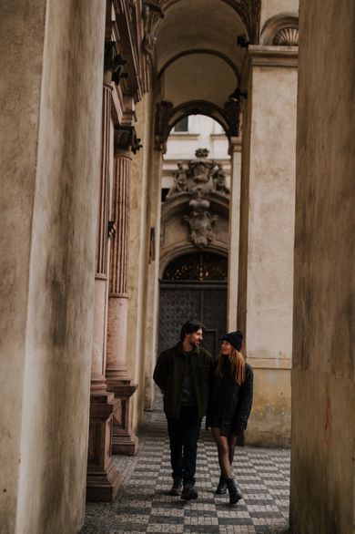 couple, street