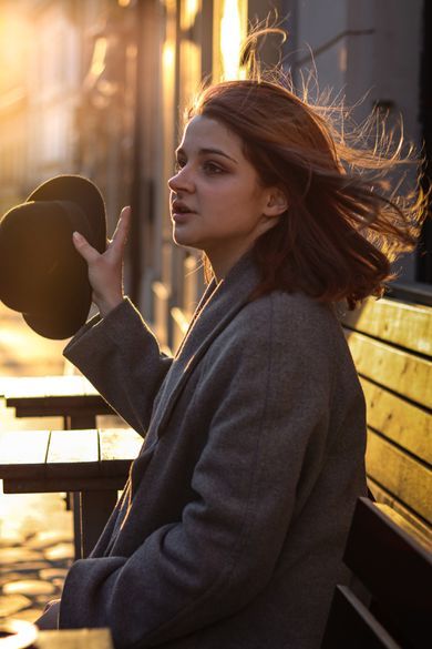 portrait, content, street