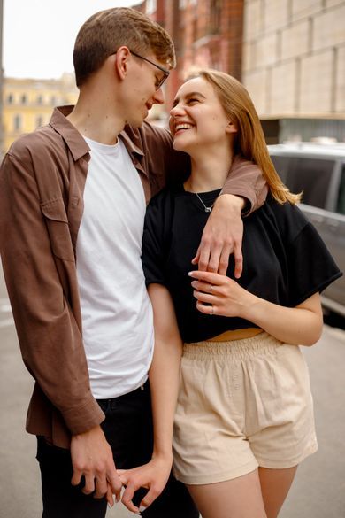 couple, street