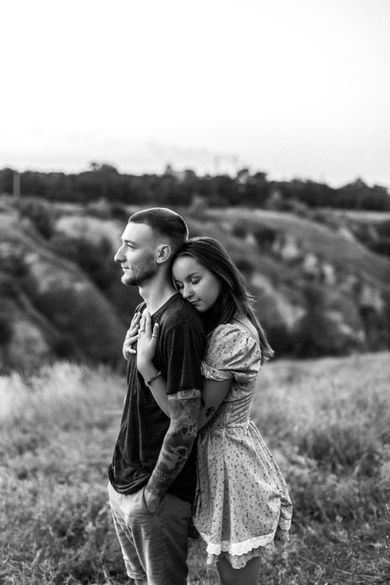 couple, blackandwhite