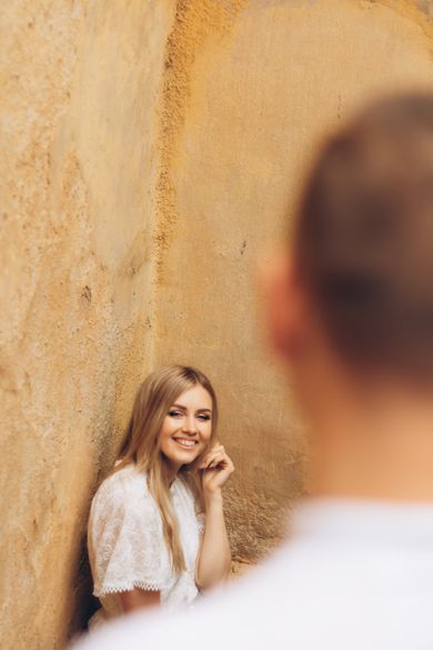 couple, portrait, street, wedding, family
