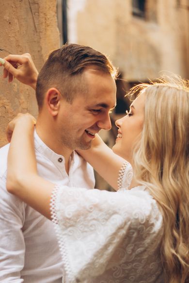 couple, portrait, street, wedding, family