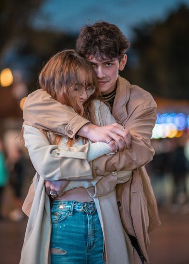 couple, portrait, street, family