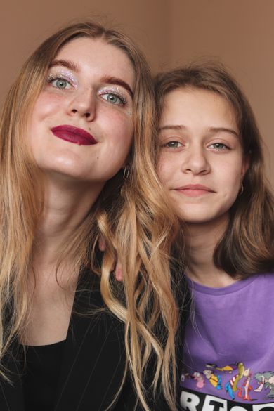 portrait, children, family