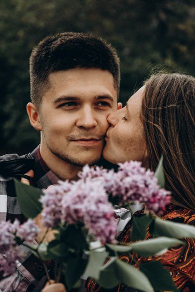 couple, street, family, content