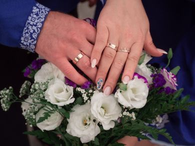 couple, nature, wedding, family