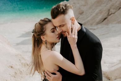 couple, wedding, family