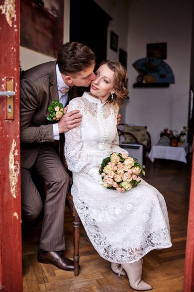 couple, wedding, portrait, family