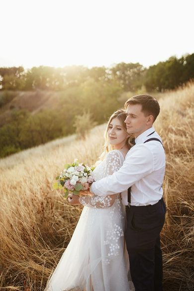 couple, wedding, portrait