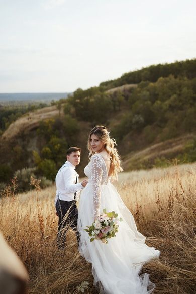 couple, wedding, portrait