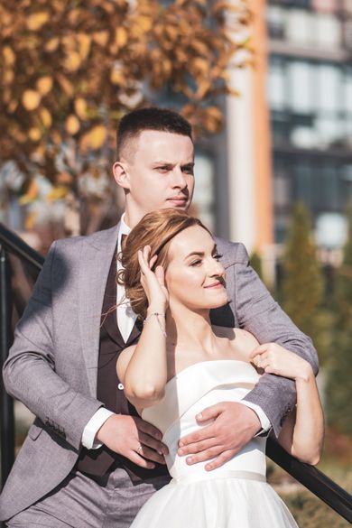 couple, wedding, portrait, family