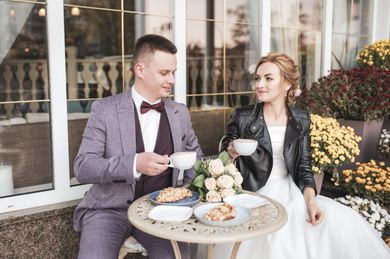 couple, wedding, family