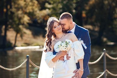couple, wedding, family