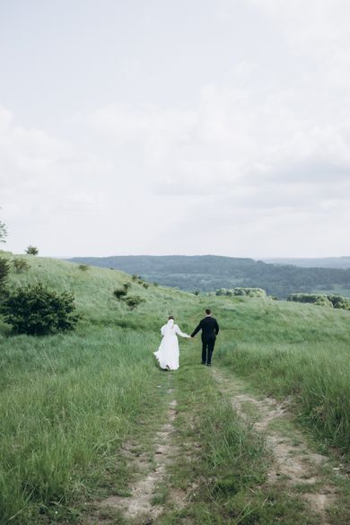 couple, nature, wedding