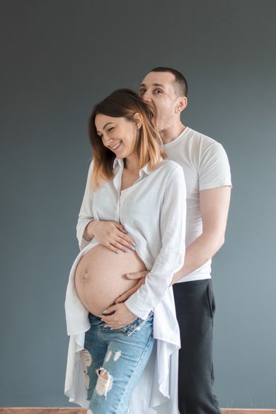 couple, portrait, interior, maternity, family