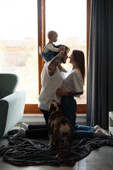 pets, children, family