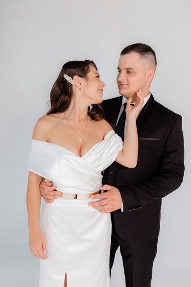 couple, wedding, portrait