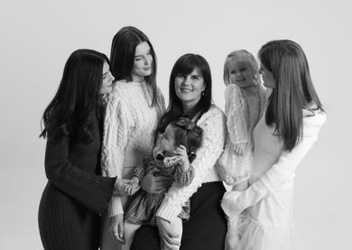 family, children, blackandwhite