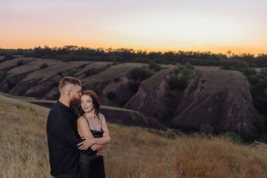 portrait, couple, family