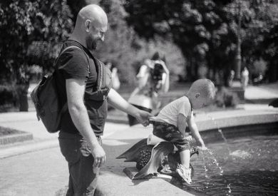 film, portrait, blackandwhite, street, family